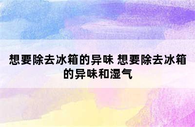 想要除去冰箱的异味 想要除去冰箱的异味和湿气